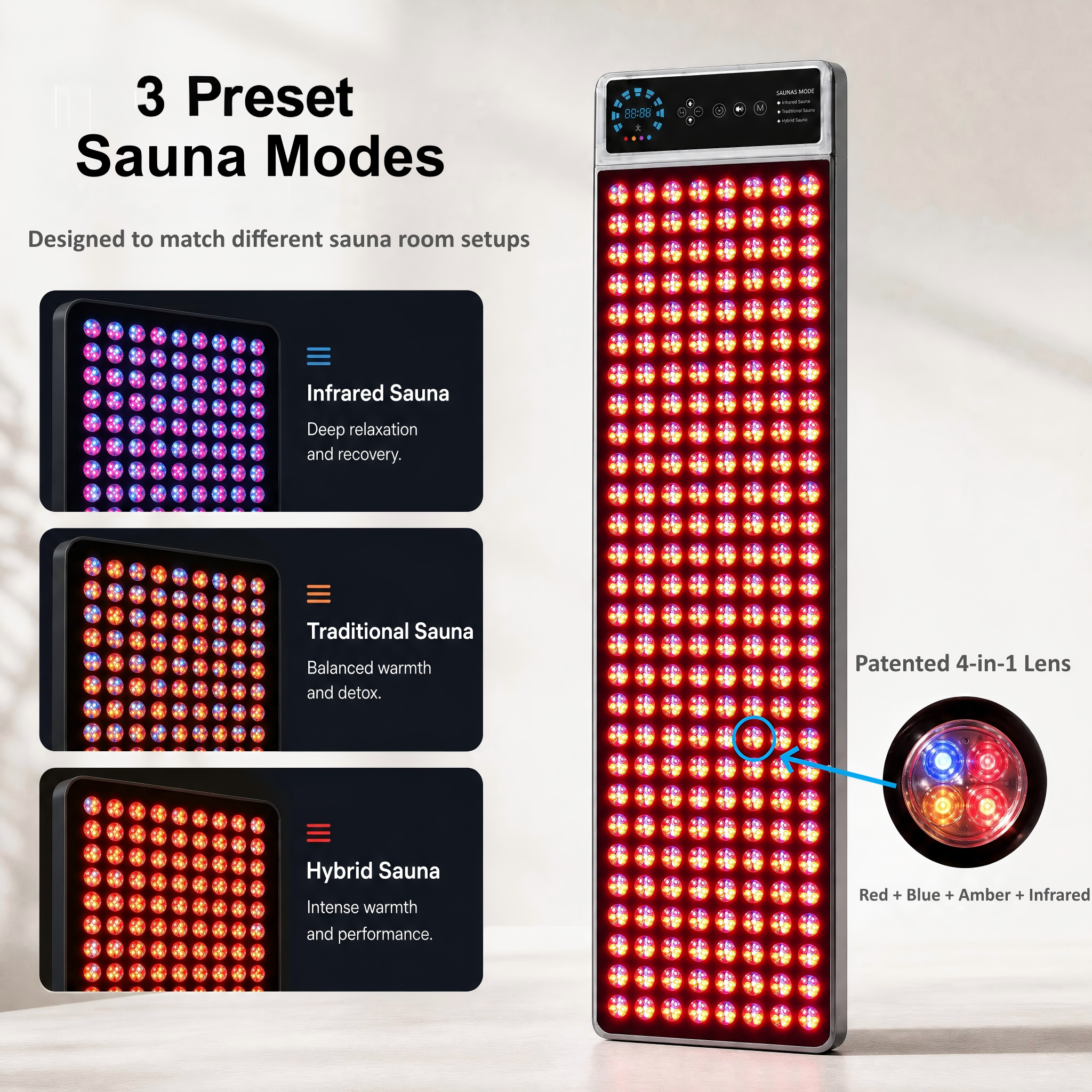 Sauna Red Light Panel -advantage 3 Sauna Red Light Panel -advantage 3