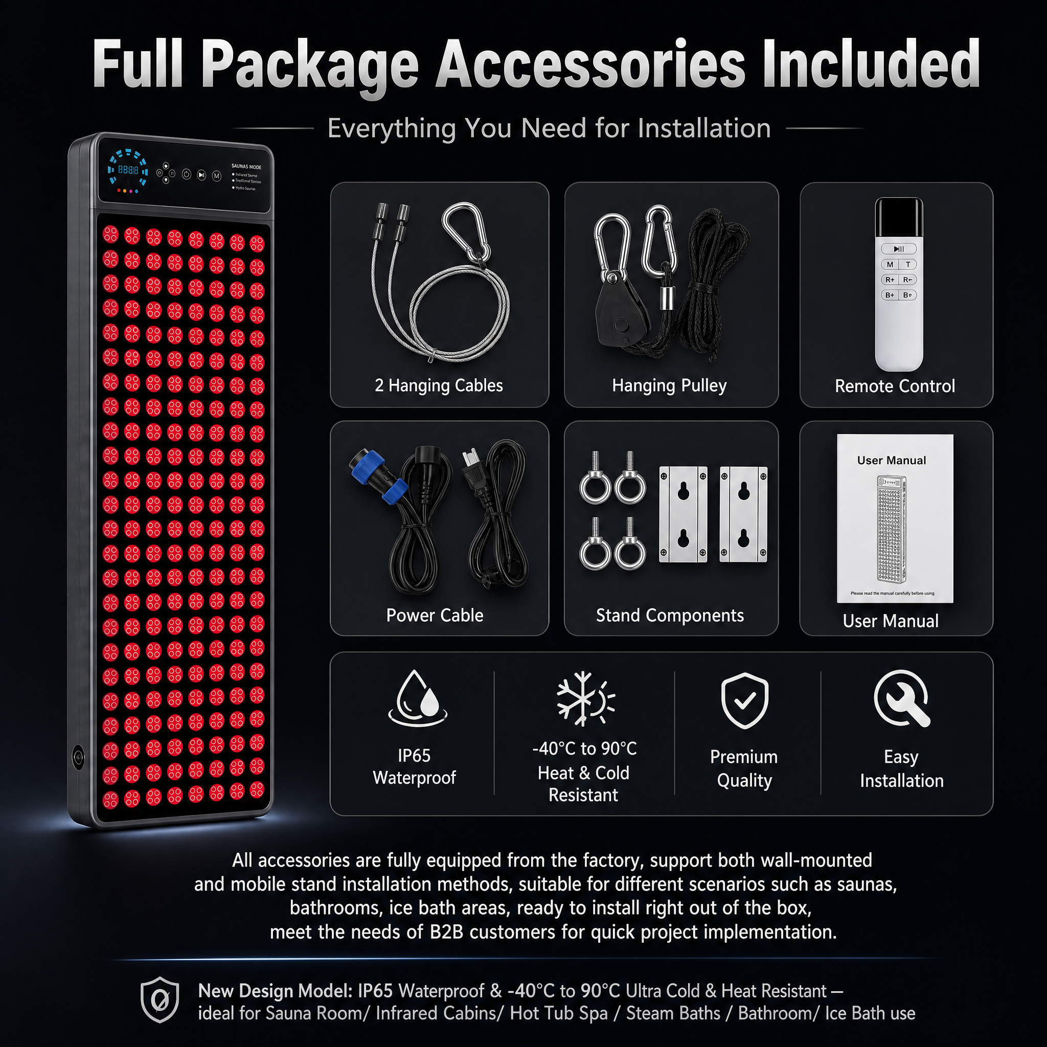 Sauna Red Light Panel - package. Sauna Red Light Panel - package.