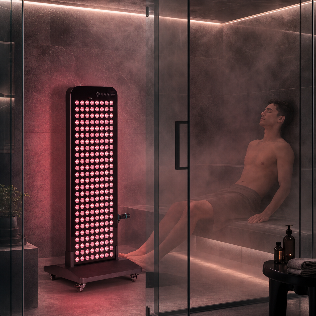 red light panel steam room red light panel steam room