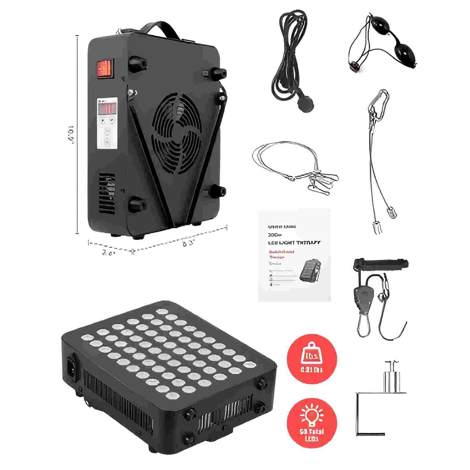 300W Portable Red Light Therapy Panel