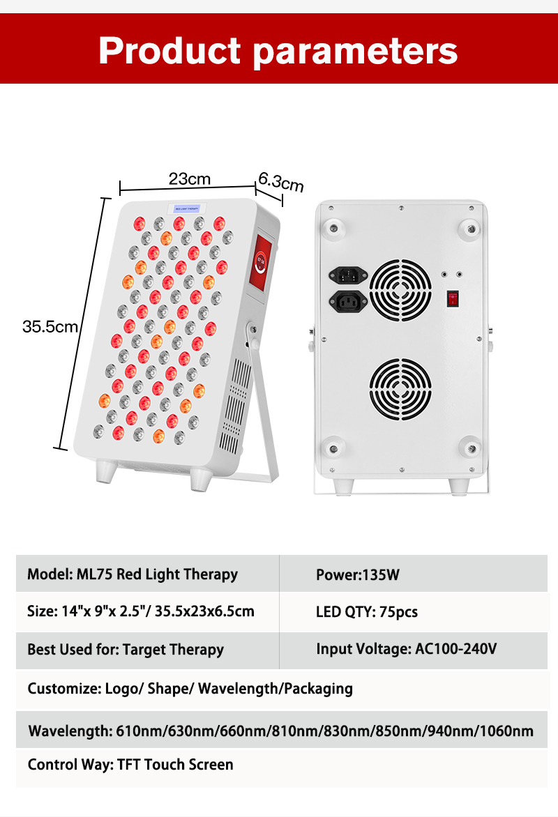 7.1-ML 75 Red Light Therapy Panel details