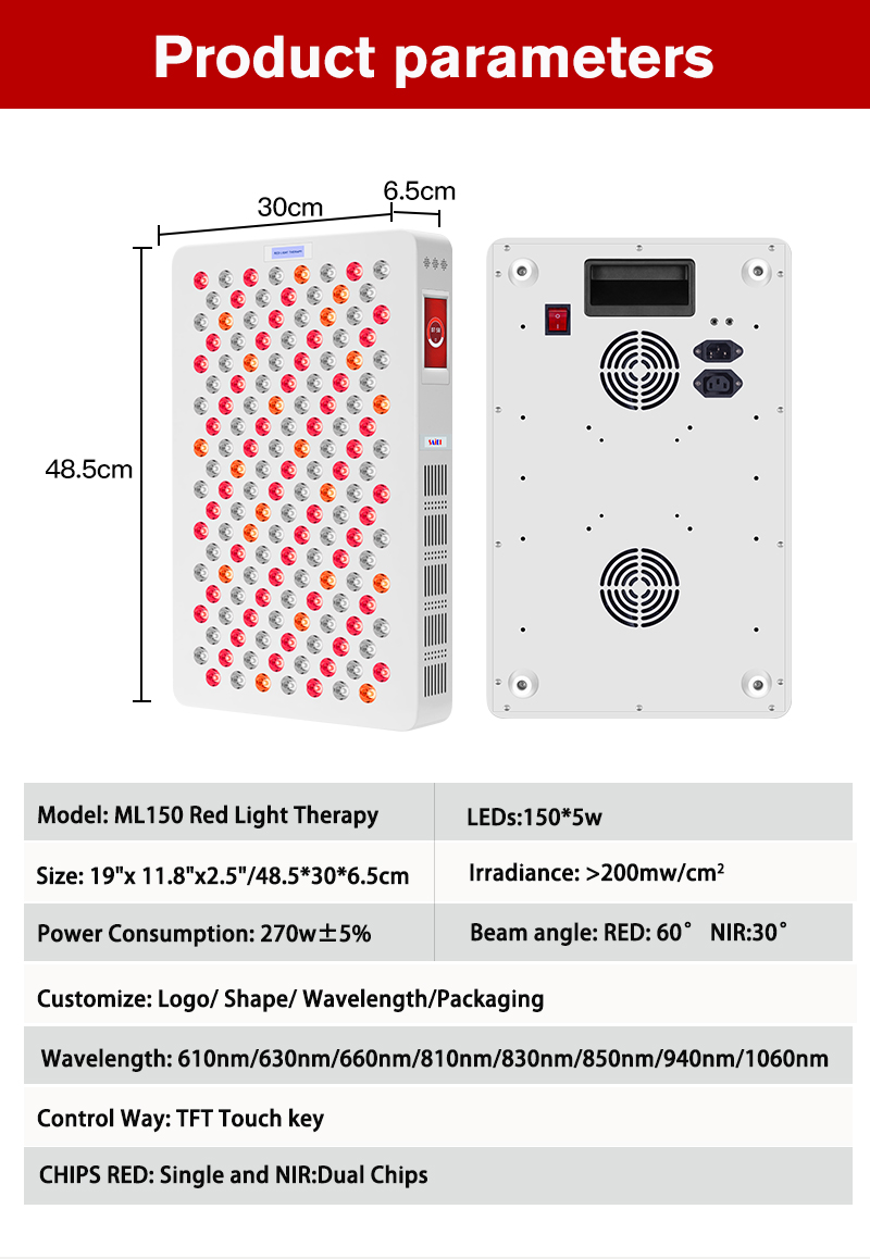 8-ML 150 Red Light Therapy Panel details