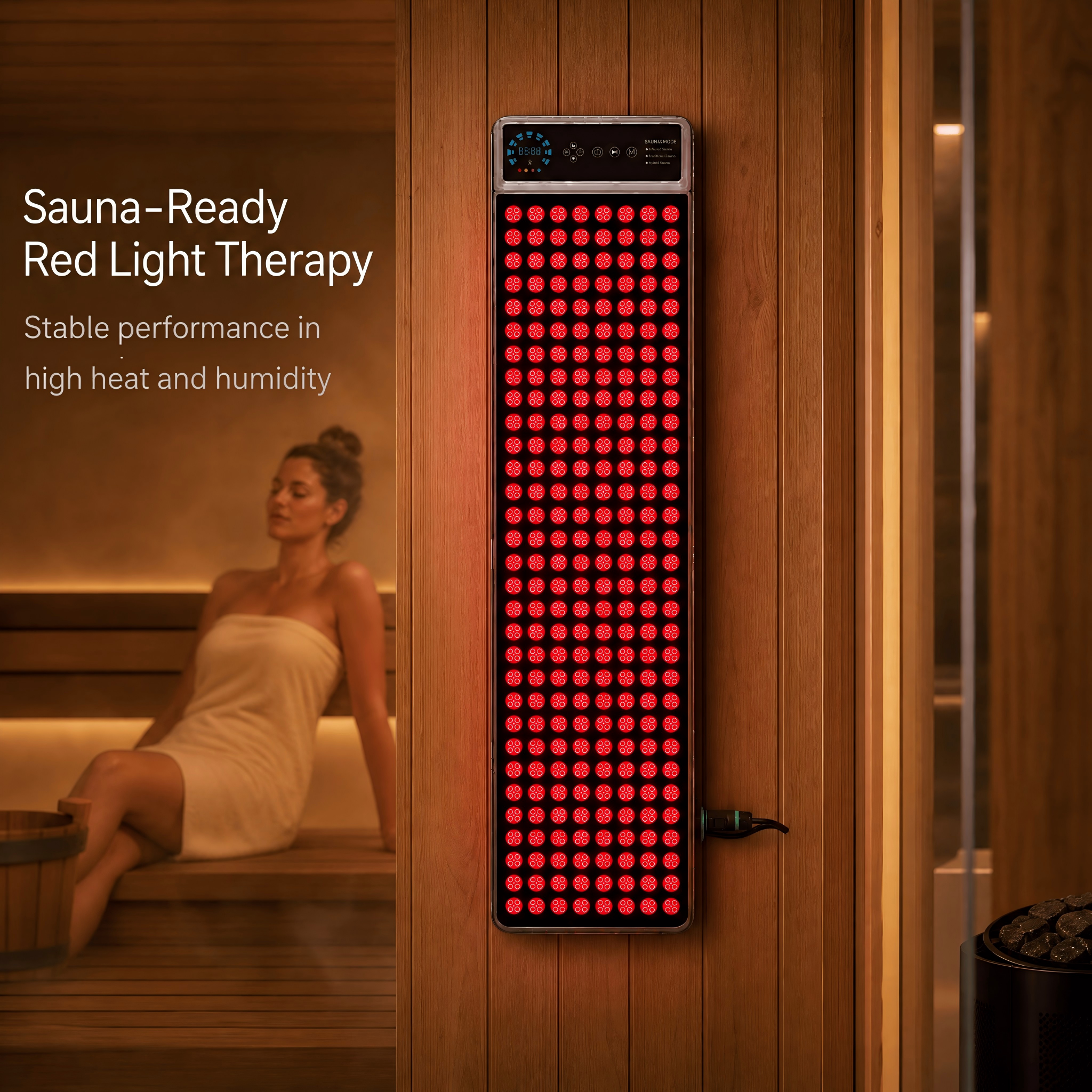 Sauna Room Red Light Therapy Panel with Waterproof & Heat-resistant Full Body Size