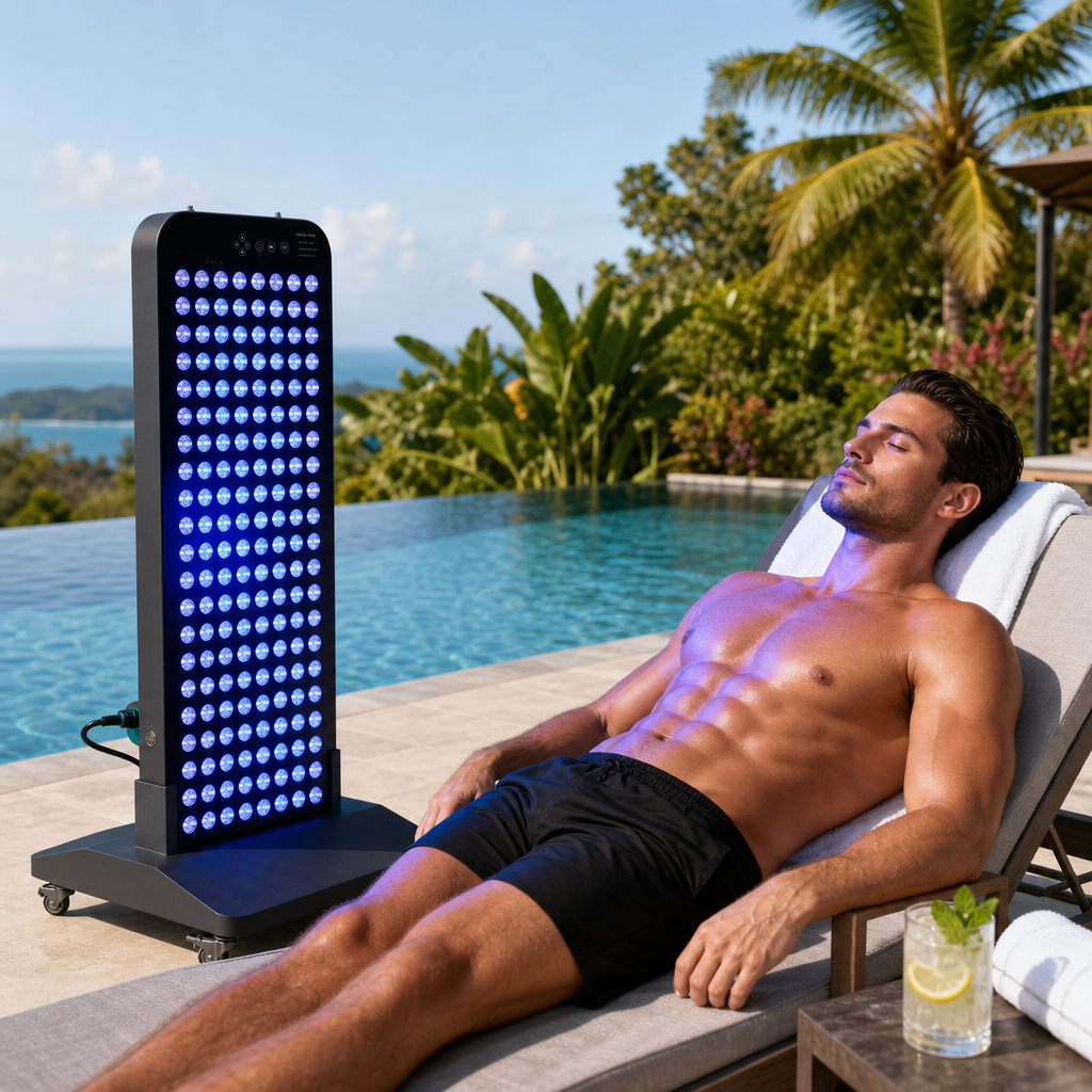 red light panel spa swimming pool