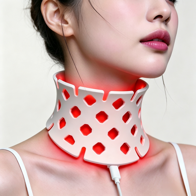Premium Medical-Grade Liquid Silicone LED Red Light Neck Mask